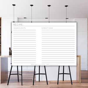 Minimalist Blank Recipe Card Template - Recipe Card Digital Download 4x6&quot; - Editable Recipe Cards - Canva Simple Recipe Cards