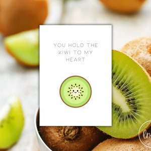 You Hold The Kiwi To My Heart-kaart - Digitale downloads - Afdrukbare wenskaarten - Digitale kaart voor koppels direct downloaden - Wenskaart