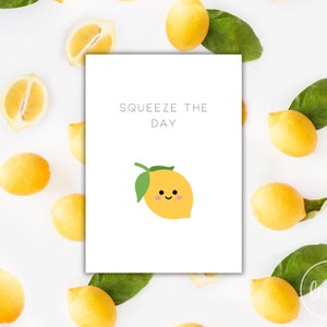 Lemon Squeeze The Day-kaart - Digitale downloads - Afdrukbare wenskaarten - Digitale kaart voor koppels direct downloaden - Wenskaart