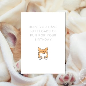 Joli anniversaire Corgi - carte d'anniversaire - téléchargements numériques - cartes de voeux imprimables - carte d'anniversaire à téléchargement immédiat - carte de voeux