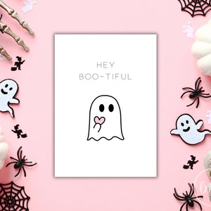 Hey Boo-Tiful Ghost Card - Digital Downloads - Printable Greeting Cards - Instant Download Digital  Couple Card - Greeting Card