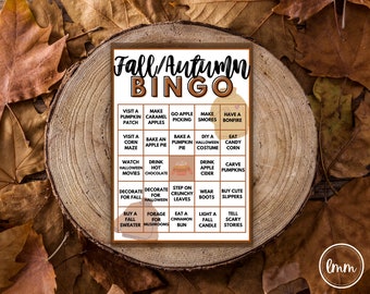 Fall Bingo Game – Thanksgiving Party, Customizable Template (Digital Download)