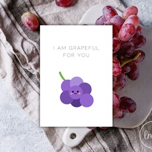Kaart I Am Grapefulful For You - Digitale downloads - Afdrukbare wenskaarten - Digitale kaart voor koppels direct downloaden - Wenskaart