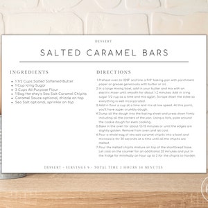 Minimalist Customizable Recipe Card Template - Recipe Card Digital Download 4x6" - Editable Recipe Cards - Canva Simple Recipe Cards