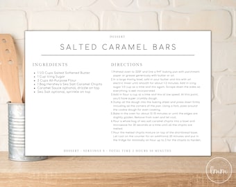 Minimalist Recipe Card Template – Customizable 4x6" (Digital Download)