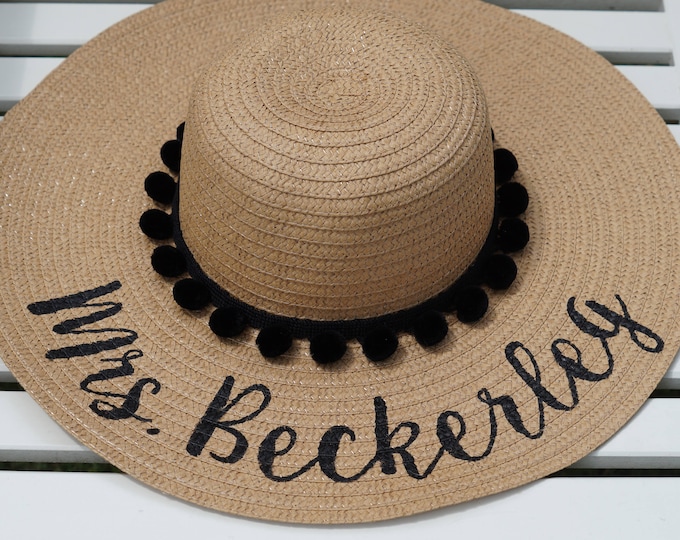 Custom beach hat / Beach Hat / Beach Hats / Personalized beach hat / Custom Sun Hat / Mrs. Hat / Wedding Hat / Bachelorette Beach Hat