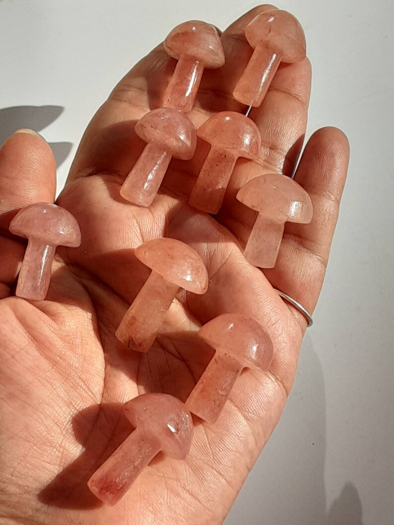 One Starwberry Quartz Mushroom