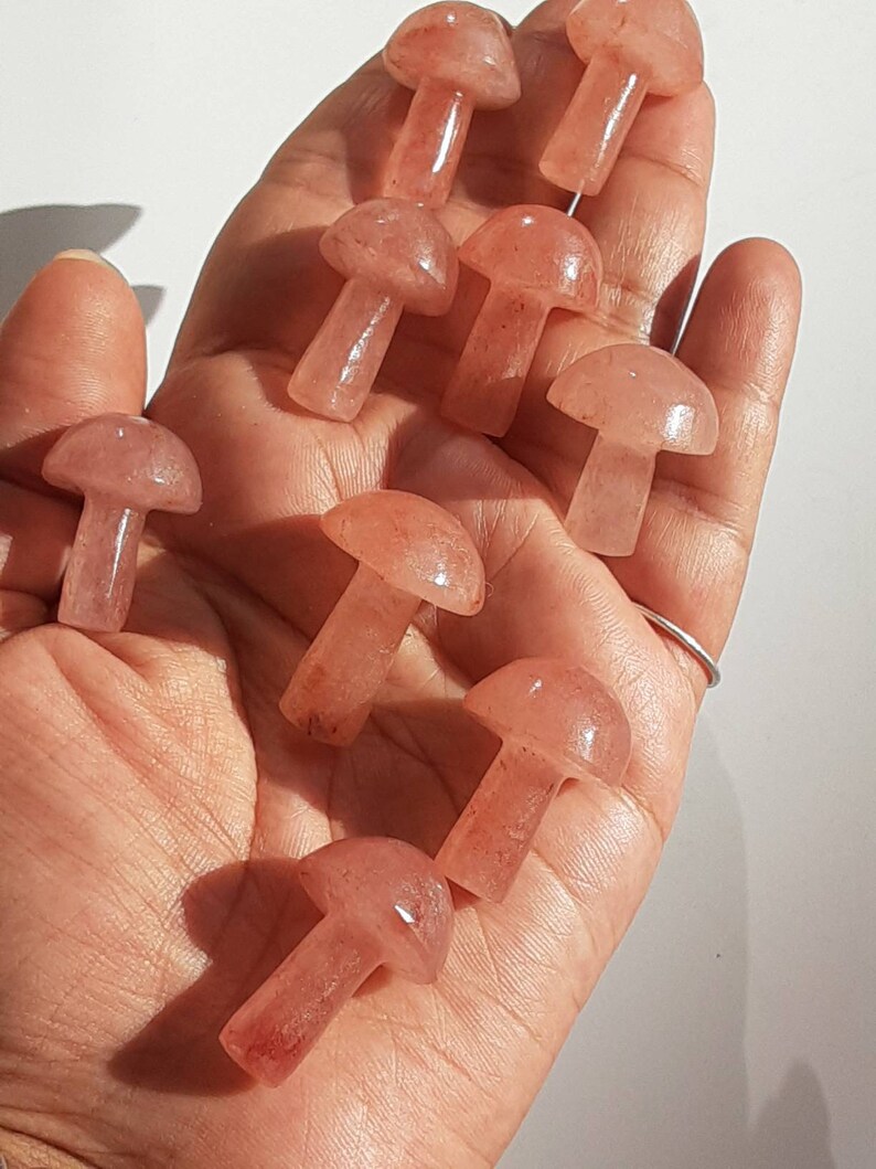 One Starwberry Quartz Mushroom