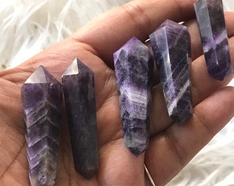 One Chevron Amethyst  Double Terminated Point less than 2 inches