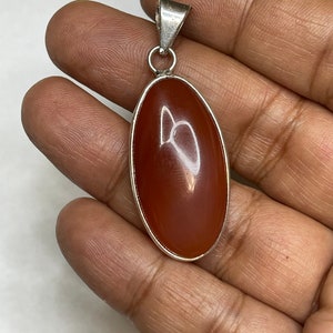 One Red Carnelian Pendant  Silver Plated lot 8