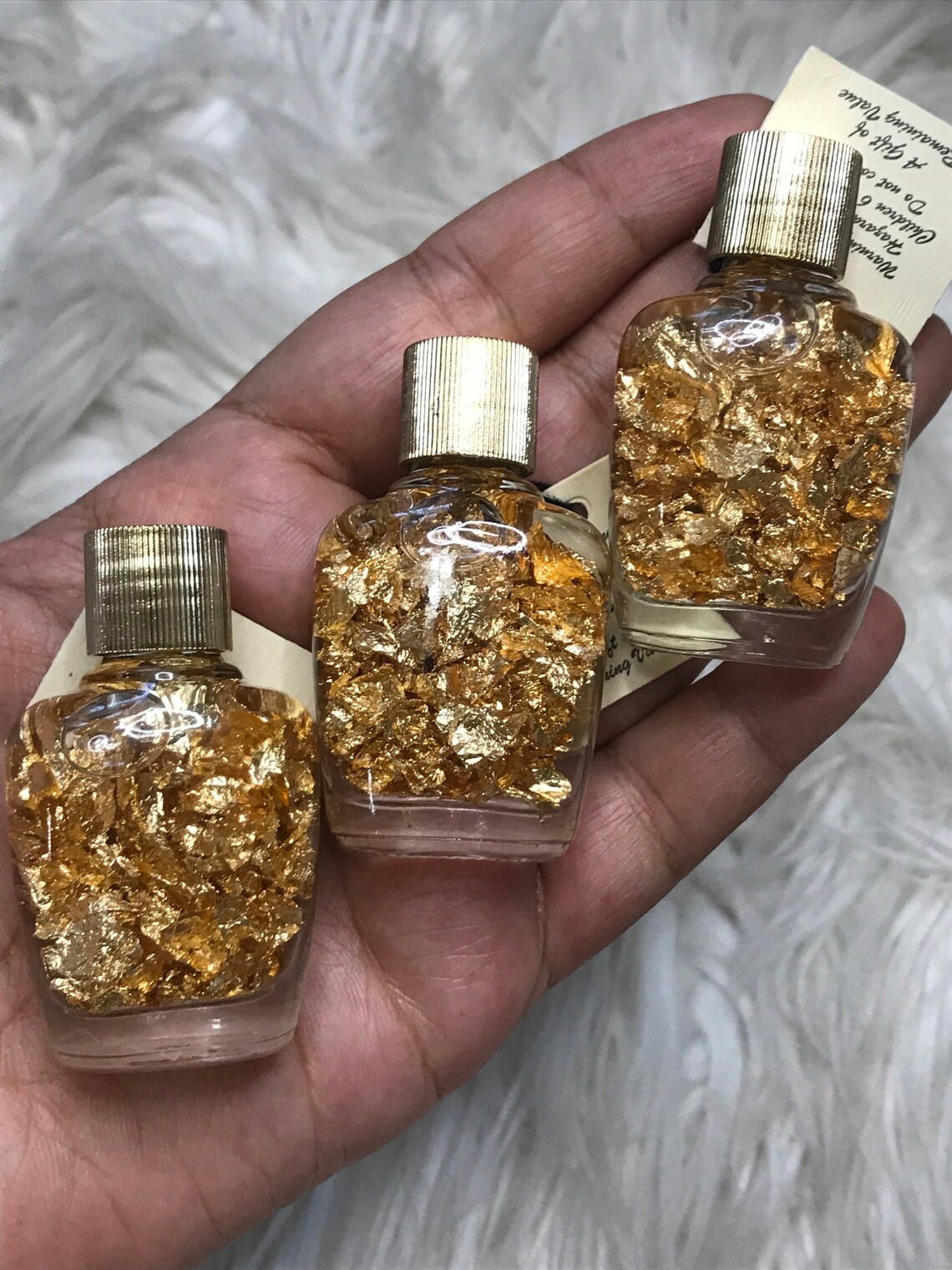 One 24k Real Gold Flakes in Bottle Etsy