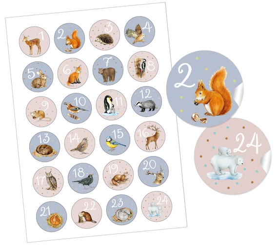 Autocollants Numérotés 1 à 24 Pour Calendrier De L'Avent DIY - Décoration De Noël Pour Enfants - 9