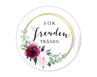 24 Aufkleber Für Freuden Tränen Hochzeit Aufkleber Eukalyptus Rosen rot rosa schwarz weiß grün gold gelb Greenery Ringe Boho Style Zweige