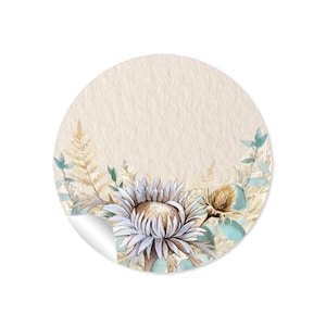 24 Etiketten Freitextfeld beige Eukalyptus Trockenblume Pampas Lagurus Samt Gras Silberdistel Greenery weiß grün Gastgeschenk Hochzeit Taufe