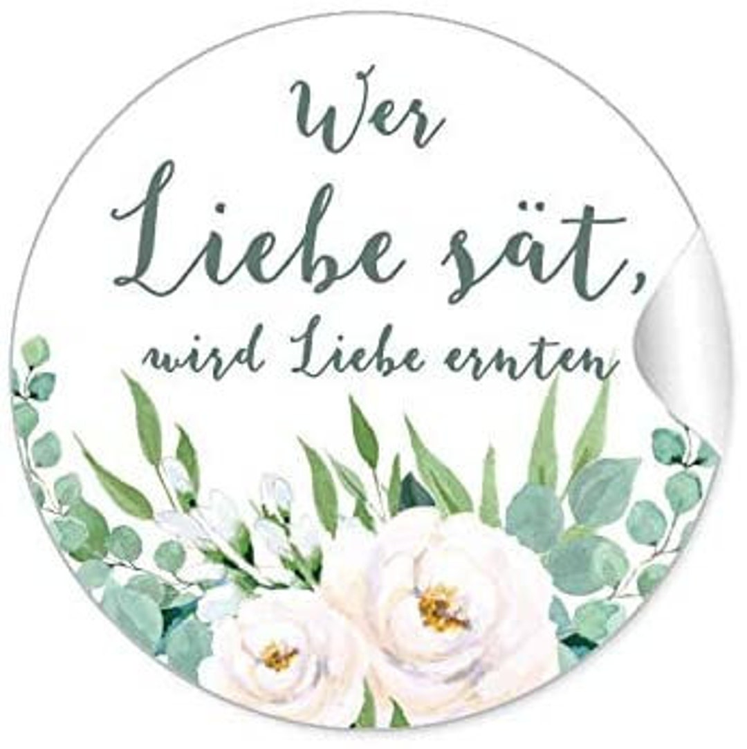 24 Geschenkaufkleber zur Hochzeit Wer Liebe sät, wird Liebe ernten Boho