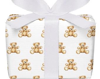 3 sheets of gift wrapping paper TEDDY teddy bear cuddly toy birth baptism children's birthday 50 x 70 cm printed on PEFC™ certified paper