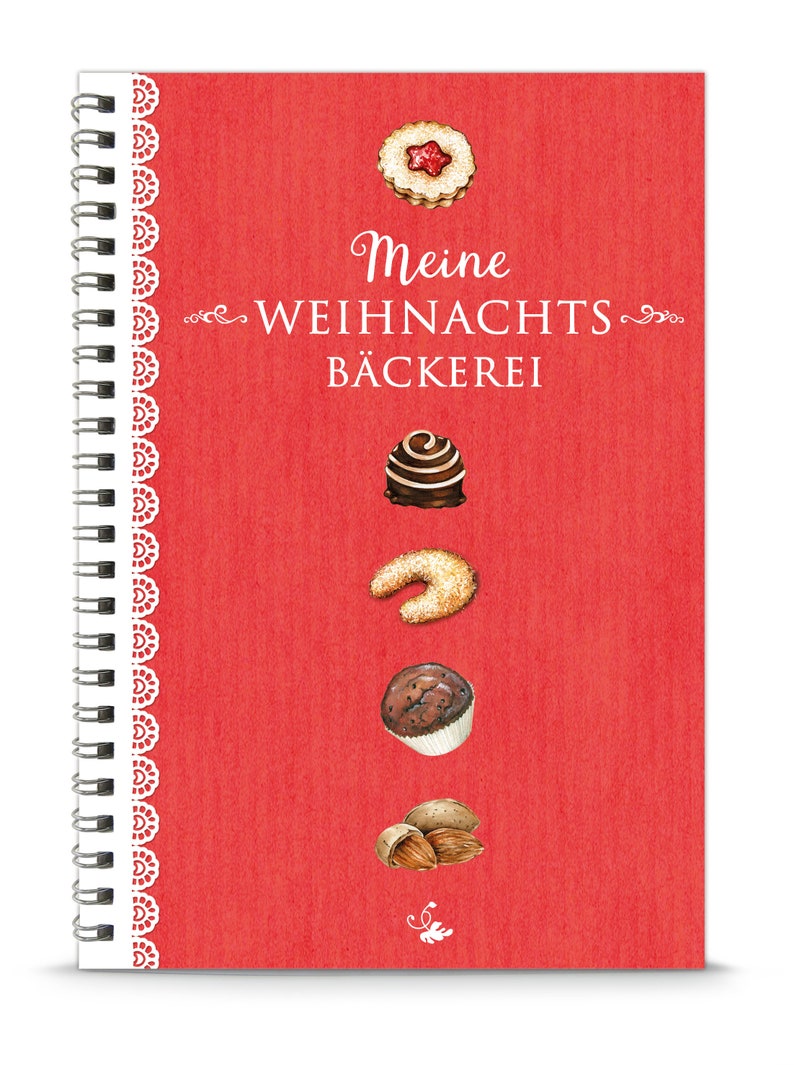 Backbuch zu Weihnachten Weihnachtsbäckerei DIY Rezeptbuch zum eintragen ihrer Rezepte A5 Format Ringbuch Aufkleber zum selber einkleben Bild 1