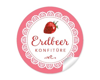 Geschenkaufkleber Marmelade Erdbeere
