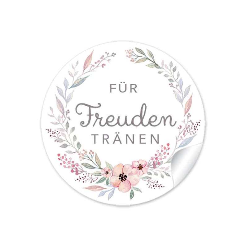 Geschenkaufkleber zur Hochzeit Für Freudentränen Pastell 24 Sticker DIY Hochzeitsdekoration von Geschenken, Taschentücher, Wunderkerzen Bild 1