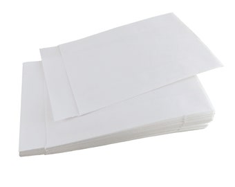 24 Flachbeutel / Papiertüten Kraftpapier 63 x 93 mm • Für kleine Geschenke zur Hochzeit wie zB Freudentränen Verpackung, Blütensamen Weiß