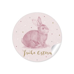 24 Sticker FROHE OSTERN OSTERHASE rosa für Ostern diy Osterdekoration von Oster Geschenke