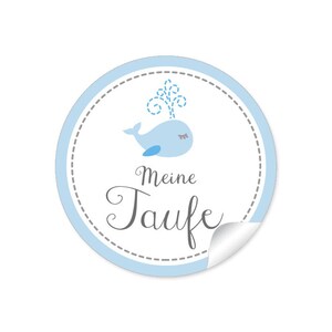Geschenkaufkleber für ihren Kindergeburtstag 24 Sticker für Geschenke auch zur Geburt, Taufe Motiv: Wal