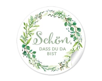 Geschenkaufkleber zur Hochzeit "Schön, dass du da bist" 24 Sticker DIY Hochzeitsdekoration von Geschenken auch zum Geburtstag oder Geburt