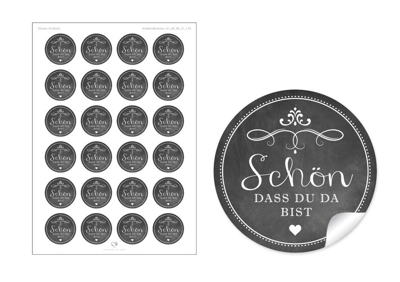 Geschenkaufkleber zur Hochzeit Schön, dass du da bist 24 Sticker DIY Hochzeitsdekoration von Geschenken auch zum Geburtstag oder Geburt Bild 2