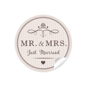 Geschenkaufkleber zur Hochzeit Mr. & Mrs. 24 Sticker DIY Hochzeitsdekoration von Geschenken, Taschentücher, Wunderkerzen, Reis als Etikett Bild 1