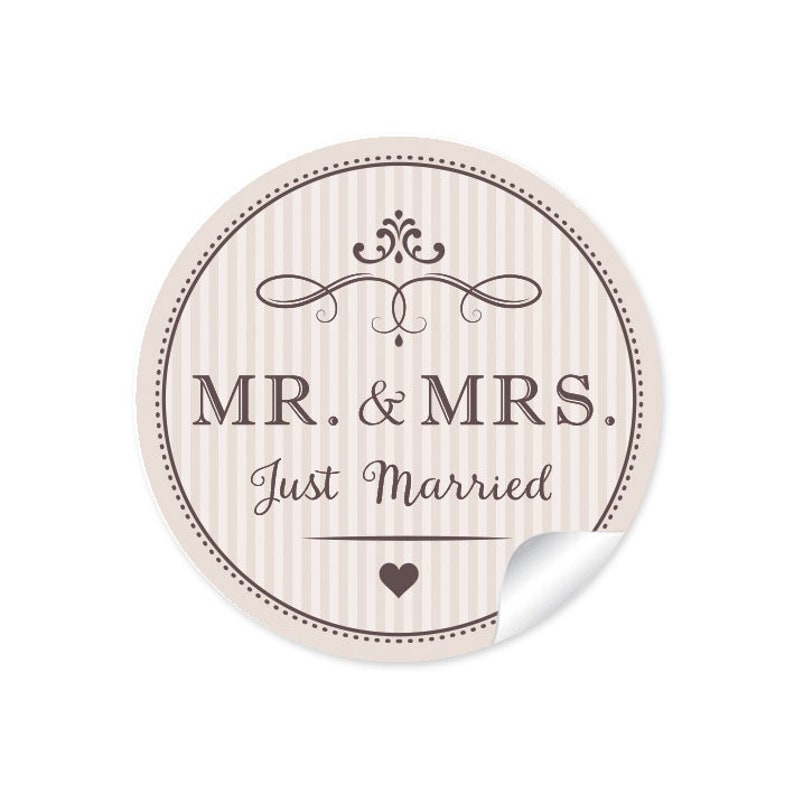 Geschenkaufkleber zur Hochzeit Mr. & Mrs. 24 Sticker DIY Hochzeitsdekoration von Geschenken, Taschentücher, Wunderkerzen, Reis als Etikett imagem 1