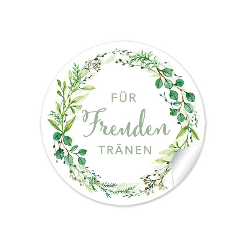 Geschenkaufkleber zur Hochzeit Für Freudentränen Zweig 24 Sticker DIY Hochzeitsdekoration von Geschenken, Taschentücher, Wunderkerzen Bild 1