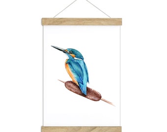 KINGFISHER illustration Din A4 art print unframed/framed forest kindergarten poster children's room baby room