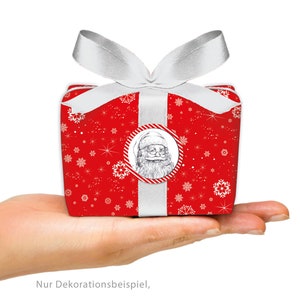 Weihnachtsaufkleber zur Weihnachtsdekoration von Geschenken, 24 Sticker Weihnachtsmann Weiß zu Weihnachten Bild 4