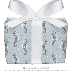 3 Bögen Geschenkpapier SEEPFERDCHEN BLAU Kindergeburtstag 50x70 cm gedruckt auf PEFC™ zertifiziertem Papier