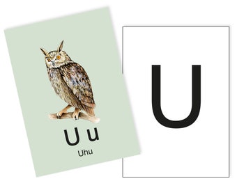 1 Postkarte U wie Uhu Ergänzungskarte zum ABC Karten Set