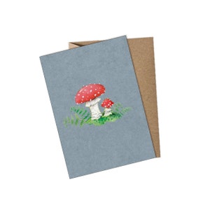 Postkarte Pilz Fliegenpilz - blau - mit Umschlag / ohne Umschlag