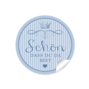 Geschenkaufkleber für ihren Kindergeburtstag 24 Sticker für Geschenke auch zur Geburt, Taufe Motiv: Krone