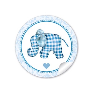 Geschenkaufkleber für ihren Kindergeburtstag 24 Sticker für Geschenke auch zur Geburt, Taufe Motiv: Elefant