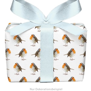 3 Bögen Geschenkpapier ROTKEHLCHEN Weihnachten Adventskalender Geburt Taufe Kindergeburtstag 50x70cm gedruckt auf PEFC zertifiziertem Papier