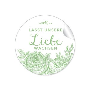 Geschenkaufkleber zur Hochzeit "Lasst unsere Liebe wachsen"  24 Sticker DIY Hochzeitsdekoration von Geschenken, Tüten, Samen