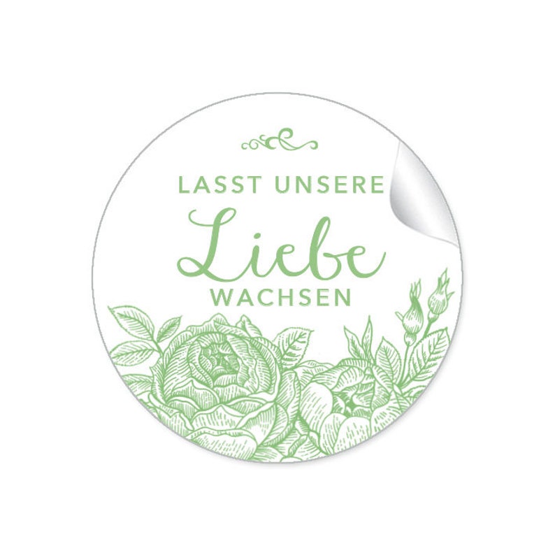 Geschenkaufkleber zur Hochzeit Lasst unsere Liebe wachsen 24 Sticker DIY Hochzeitsdekoration von Geschenken, Tüten, Samen Bild 1