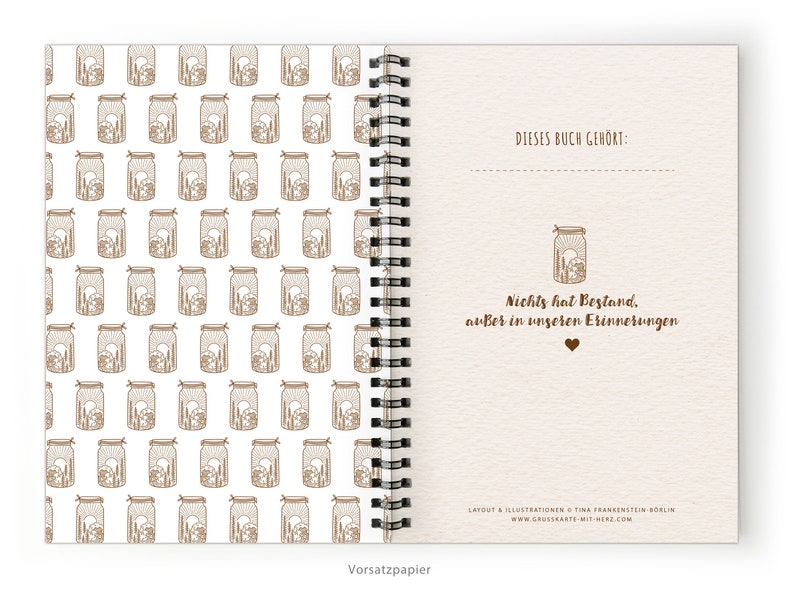 Reisetagebuch Journaling-Buch MARMELADENGLAS MOMENTE Braun Natur Kraftpapier Achtsamkeitstagebuch DankbarkeitsTagebuch Notizen Hochzeit Boho Bild 2