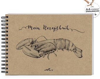 Din A4 Kochbuch "Mein Rezeptbuch" HUMMER OriginalKraftpapier (Spiralgebunden)
