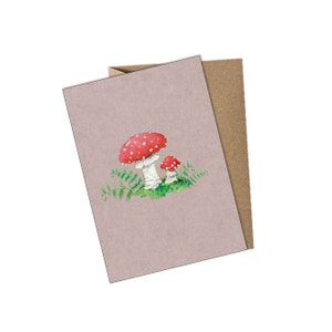 Postkarte Pilz Fliegenpilz - rosa - mit Umschlag / ohne Umschlag