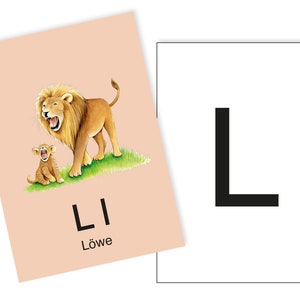 1 Postkarte L wie Löwe Ergänzungskarte zum ABC Karten Set