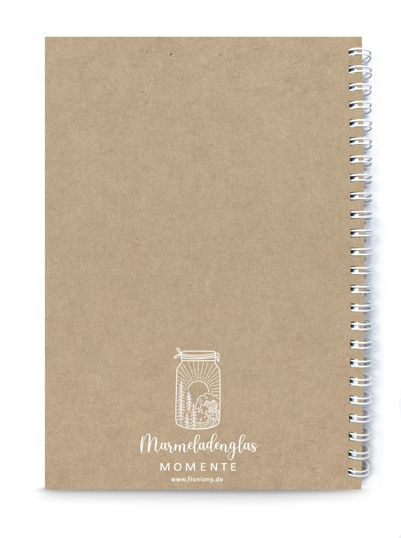 Reisetagebuch Journaling-Buch MARMELADENGLAS MOMENTE Braun Natur Kraftpapier Achtsamkeitstagebuch DankbarkeitsTagebuch Notizen Hochzeit Boho Bild 5