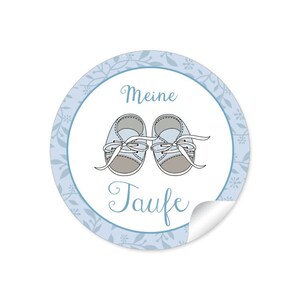 Geschenkaufkleber für ihren Kindergeburtstag 24 Sticker für Geschenke auch zur Geburt, Taufe Motiv: Babyschühchen