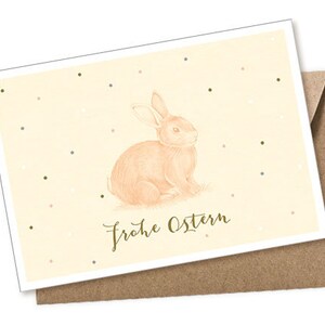 Osterkarte Postkarte Osterhase Frohe Ostern gelb A6