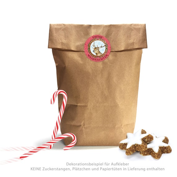 24 STICKER 24 Weihnachtssticker zu Weihnachten in grün mit Eichelhäher