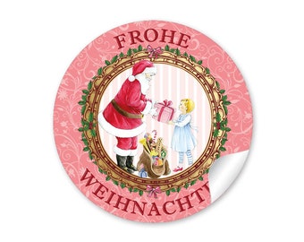 Weihnachtsaufkleber zur Weihnachtsdekoration von Geschenken, 24 Sticker "FROHE WEIHNACHTEN" Rot zu Weihnachten